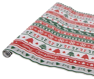 Productafbeelding van Clayre & Eef cadeaupapier, 3 rollen, 50x75 cm, wit papier