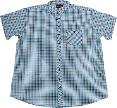 Produktbild von Übergrößen Kurzarm-Herrenhemd KAMRO Blau/Navy/Weiß kariert 5XL