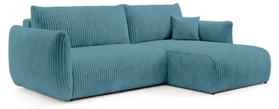 Zdjęcie produktu dla Sofa narożne z funkcją spania, model Alloro, strona prawa, głębokie siedziska