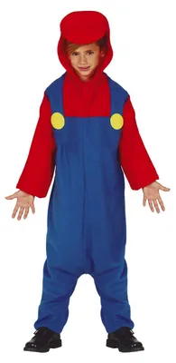 Produktbild von Super Klempner Jumpsuit Kostüm für Jungen, Gr. 110/116-140/146, Größe:110/116