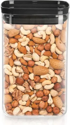 Zdjęcie produktu dla Pojemnik na produkty sypkie z pokrywką i uszczelką kwadratowy 1,4 l