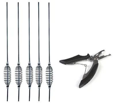 5 Fütterspiralen Wurfspiralen 22 cm + Anglerschere