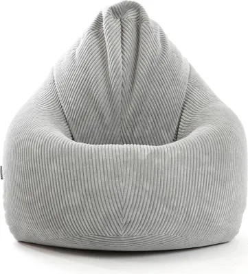 Produktbild von mokebo® Sitzsack Cord XXL für Kinder & Erwachsene in Grau 'Der Tagträumer', Indoor Bean Bag mit EPS-Perlen Füllung, Bodenkissen kuschelig & weich, Sitzkissen, Liegekissen, Relaxliege für drinnen