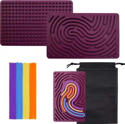 Productafbeelding van Sensory activity board push peel game - Siliconen Calm Down Fidget Toy met Draagbare Tas & 20