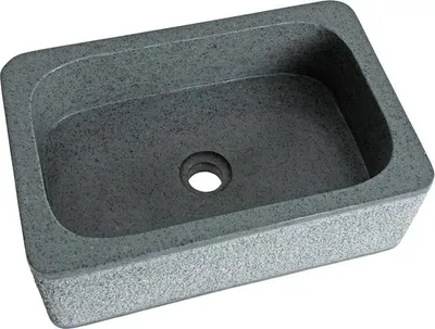 Produktbild von Waschbecken Naturstein Basalt ca. 45x30x15 cm Waschtisch Waschschale Becken Grau