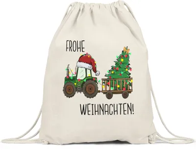 Produktbild von Frohe Weihnachten Turnbeutel Gymsack  Weihnachten Weihnachtsbaum Weihnachtsdekoration Merry Christmas