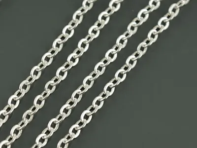 Produktbild von Vintageparts Gliederkette Metalllegierung silberfarben flache Glieder 2,4x2mm 5m