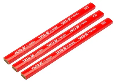 Produktbild von Yato - Zimmermannsbleistift (3er-Pack) AW1423 (Einheitsgröße) (Rot)