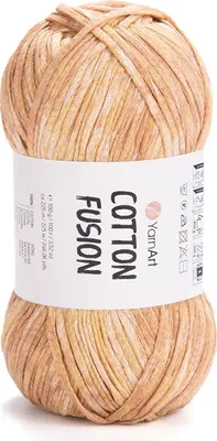 Produktbild von YarnArt Baumwolle Fusion - 100% Baumwolle, 100g, 225m - Orange-Beige Melange