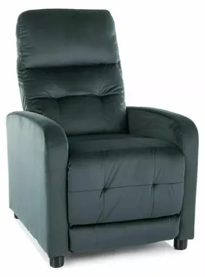 Image de Fauteuil inclinable en velours "Otus" - Vert - l 66 x H 100 cm