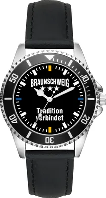 Produktbild von KIESENBERG Herrenuhr Armbanduhr Braunschweig Geschenk Fan Artikel Zubehör Fanartikel Analog Quartz Uhr L-2497