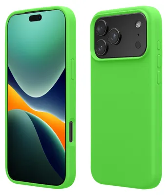 Produktbild von kwmobile Handyhülle für iPhone 17 Pro Hülle, für iPhone 17 Pro Case - Hülle Silikon - kabelloses Laden - Limettengrün