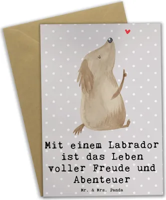 Produktbild von Mr. & Mrs. Panda Klappkarte Labradorleben - Grau Pastell - Geschenk, Hund, einladungskarten, weihnachtskarten, Familienhund, genesungskarte, glückwunschkarten, Grußkarten