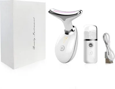 Produktbild von Mikrokosmetik-Apparat mit Neklift-Technologie, Hautlift- Massagegerät mit Doppelfachkinetik, zur Hautverjüngung und Collagenproduktion - Anti-Aging-Modus, für eine strahlende, weiche und gesunde Haut.