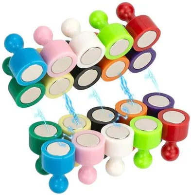 Immagine prodotto di Magneti multifunzionali per lavagna bianca, 12 x 20 mm, 10 colori, multifunzionali, per la casa, la scuola e l'ufficio