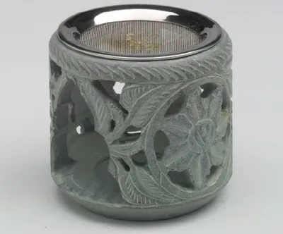 Produktbild von Duftlampe "Palmblatt" Speckstein natur Höhe 8,5 cm