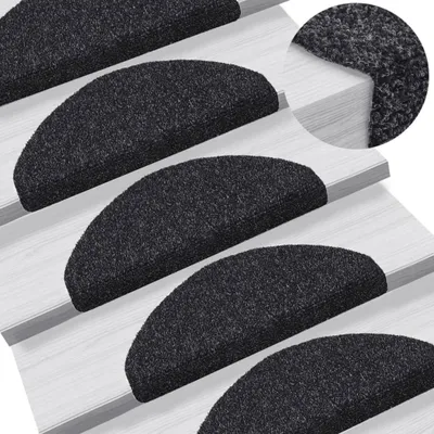 Produktbild von Treppenmatten Selbstklebend 5 Stk. Schwarz 65x21x4cm Nadelvlies , Stufenmatten Design 2024