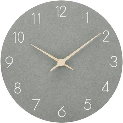 Image de Horloge murale moderne et silencieuse, 25 cm, MDF gris, à piles