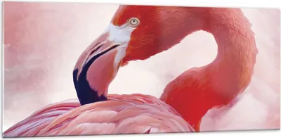 Produktbild von Bilder auf glas - Einteilig - Flamingo Vogel Porträt - 120x50cm - Glasbilder - Wandbilder - Bilder - zum Aufhängen bereit - Wanddekoration aus Glas - Glas Bilder - Wandbild auf Glas - GAB120x50-4984