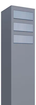 Produktbild von Briefkastenanlage Monolith for Three in Grau Metallic mit Edelstahlklappe