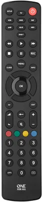 Produktbild von One For All Basic Contour 8, TV, Beistellgerät, DVD/Blu-ray, Soundbar-Lautsprecher, IR Wireless, Drucktasten, Schwarz