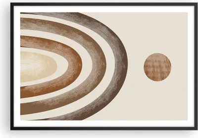 Produktbild von Gerahmtes Poster - Schwarzer Rahmen - Stück geometrisch Boho - 91,5x61 cm - Wand Bild - Wanddeko - Wandbilder - Kunstposter - Wandposter - Bilderrahmen - Bilder - Kunstdruck - P2BAA91x61-4841