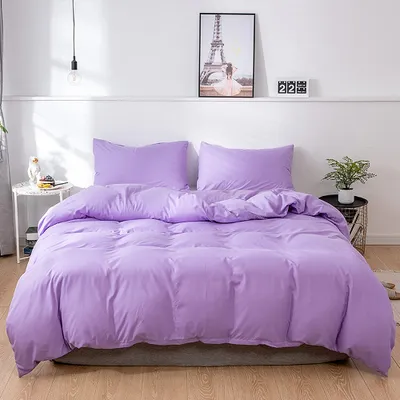 Produktbild von Bettwäsche Einfarbig Mikrofaser Bettwäsche-Sets - 1 mal Bettbezug 228x228cm und 2 mal Kissenbezug 50x70 cm