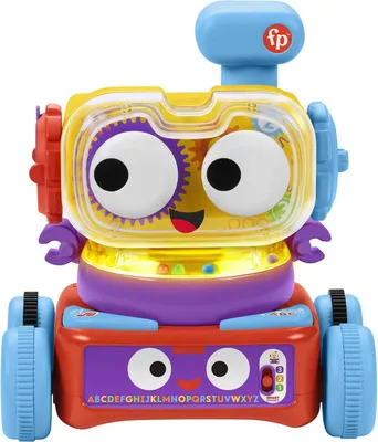 Obrázek produktu pro Fisher-Price 4 v 1 učící se robot Linus pro kojence a batolata, hračka od 6 měsíců, verze: UK-anglická , HBB04