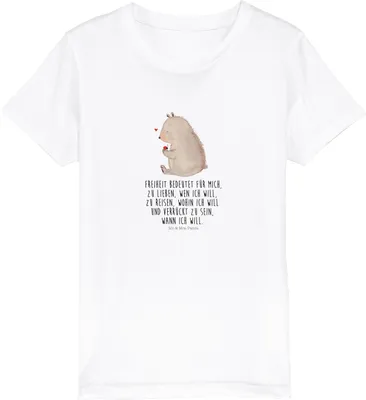 Produktbild von Mr. & Mrs. Panda Kleinkinder T-Shirt Bär Marienkäfer 12-14 Jahre (152/164) - Weiß - Geschenk, Das Leben Ist schön, Kinder Shirt, Shirts für, Motivation, Teddy, Bio, Liebe