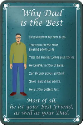 Produktbild von Blechschild Spruch 12x18cm why Dad is the best Papa bester