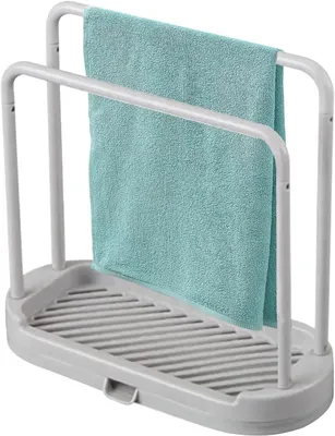 Produktbild von Abnehmbarer Küchenschwammhalter für Küchenspüle und Waschbecken mit Abtropfschale – platzsparender Organizer für Tücher, Bürsten, Schwämme und Reinigungsschwämme