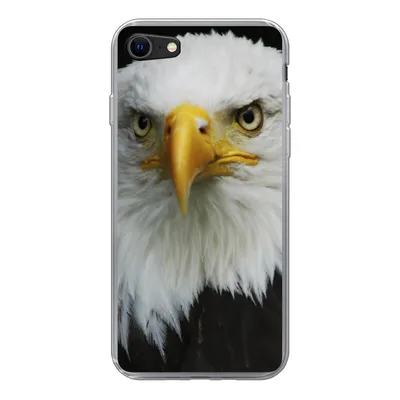 Produktbild von MuchoWow® Handyhülle Schutzhülle Hülle für iPhone SE 2020 Adler - Schwarz - Weiß Silikon Softcase Handy Hülle - Kartenbesitzer