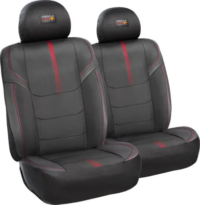 Productafbeelding van Red Bull Racing stoelhoezen set, voorzijde, polyester/PVC, zwart/rood