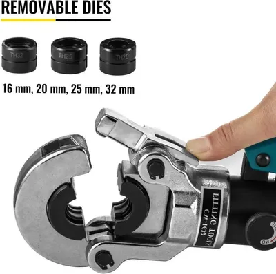 Image de Pince hydraulique à sertir - 8 tonnes - 16-32 mm - TH Kaken - Outil de sertissage pour tubes PEX