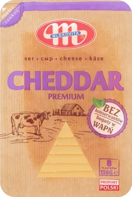 Zdjęcie produktu dla Mlekovita Ser Cheddar plastry 150g
