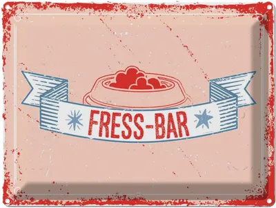 Produktbild von vianmo Blechschild 30x40 cm Fress-Bar Tier Haustier