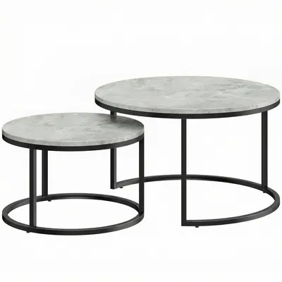 Produktbild von Satztisch-Set, Marmoroptik, Metallgestell, 2-teilig