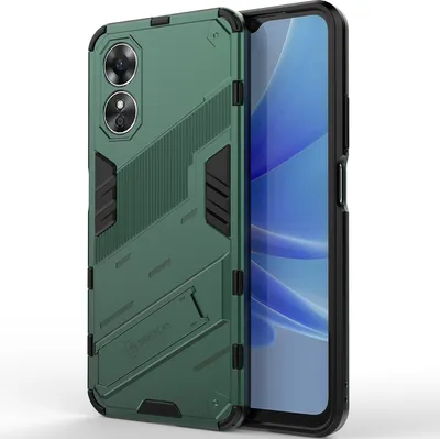 Produktbild von Armor Hülle für Oppo A17 4G, Hybrid PC TPU Bumper Stoßfestes Schutzhülle mit Standfunktion Grün