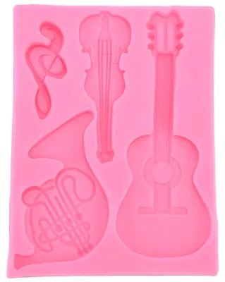 Produktbild von Gitarrenform Silikonform Schokolade Fondant Kuchen Dekoration für Zuhause Bäckerei Küche