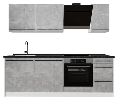 Imagen del producto de Mueble de cocina Vicco R-Line Hormigón/Blanco 220 cm encimera Antracita, Model 67137