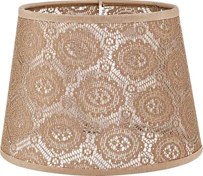 Produktbild von Lampenschirm Stoff für Tischlampe E14 Häkel Spitze Ø 19,5 cm konisch Braun Stoffschirm