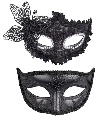 Venezianische Maskerade-Masken, 2 Stück, für Karneval, Halloween, Cosplay