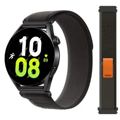 Produktbild von FFO2World 22-mm Trail Loop Nylonarmband – Passend für Samsung Watch 3/46 mm, Gear S3, Polar Vantage/Grit X, Garmin Vivoactive 4, Huawei GT 6 – Schwarz