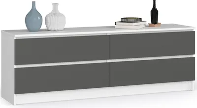 Produktbild von AKORD Furniture Factory OP0LK-1604SZ-BIASZA, Weiß, 4 Schublade(n), Matt, 16 mm, 71 cm, 400 mm