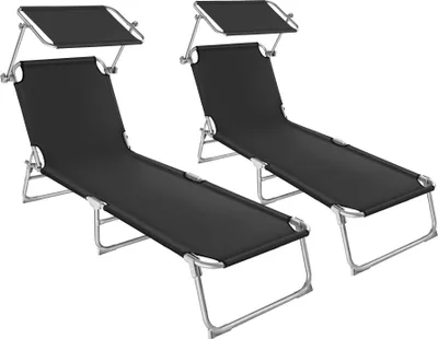 Produktbild von 2er Set Gartenliege klappbar 190 x 68 x 28 cm