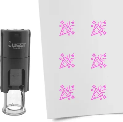 Obrázek produktu pro Konfety CombiCraft Stamp 10mm kulaté růžové inkoustové - za 1 kus