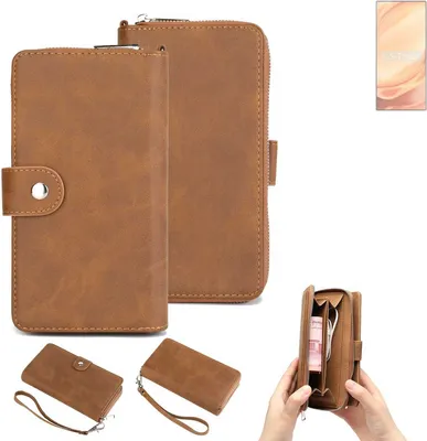 Produktbild von K-S-Trade Handyhülle Schutzhülle kompatibel mit nubia Z50 Ultra & Portemonnee Tasche Handytasche Case Etui Geldbörse Wallet braun (1x)