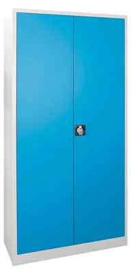 Produktbild von ADB Stahlschrank 40955 lichtgrau, lichtblau 92,0 x 42,0 x 195,0 cm, aufgebaut