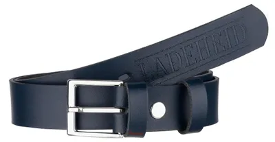 Image de Ceinture pour enfant Ladeheid en cuir, largeur 2,5 cm, K1D5 (bleu marine-1/Logo-2, 60 cm)