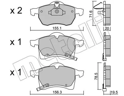 Produktbild von METELLI Bremsbeläge Satz Vorne Bremsklötze für OPEL Astra G CC (T98) 22-0258-0